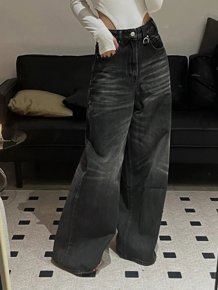 Vintage Black Wide Leg Jeans