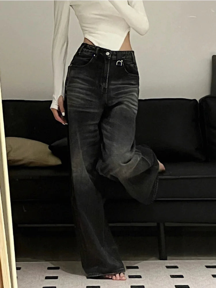 Vintage Black Wide Leg Jeans