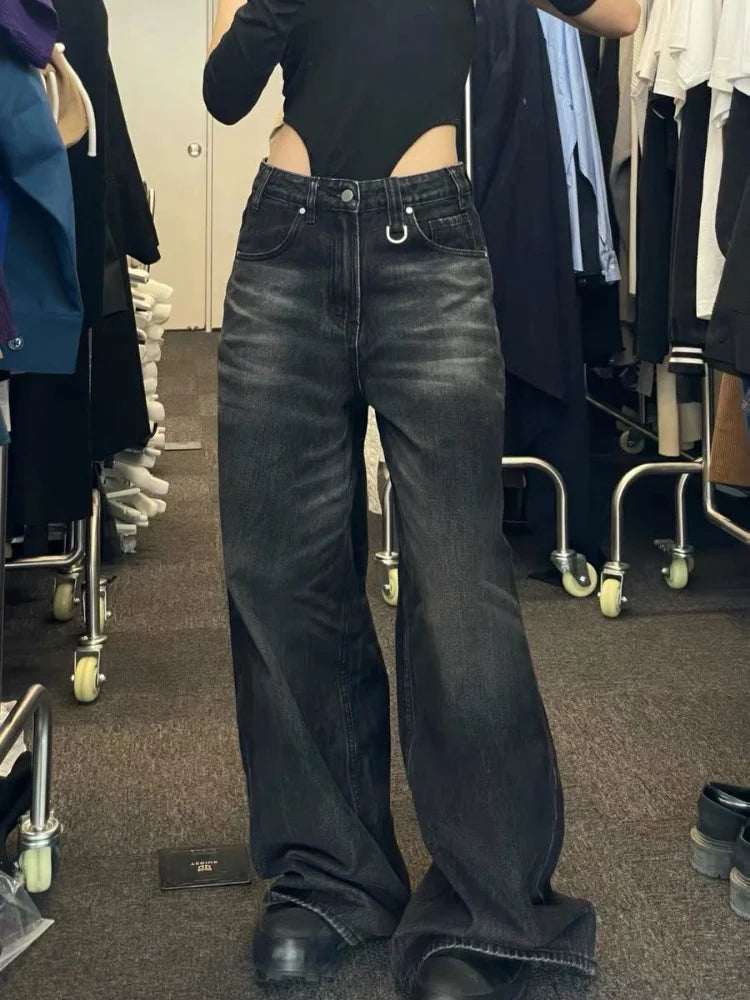 Vintage Black Wide Leg Jeans